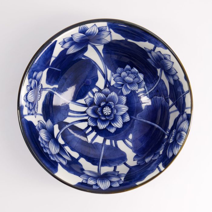 Tokyo Design Studio - Wa Mixed Bowl - Lotus - 20.5x8cm - Blauw/Wit