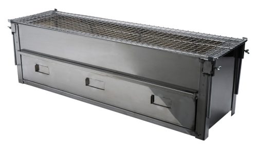 Konro - Roestvrij Staal - Yakitori Grill met Net & IJzeren Bar - 85x24.5x25.5cm