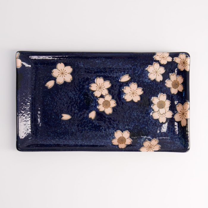 Tokyo Design Studio - Sakura - Bord - Donkerblauw - 22,5x12,7cm