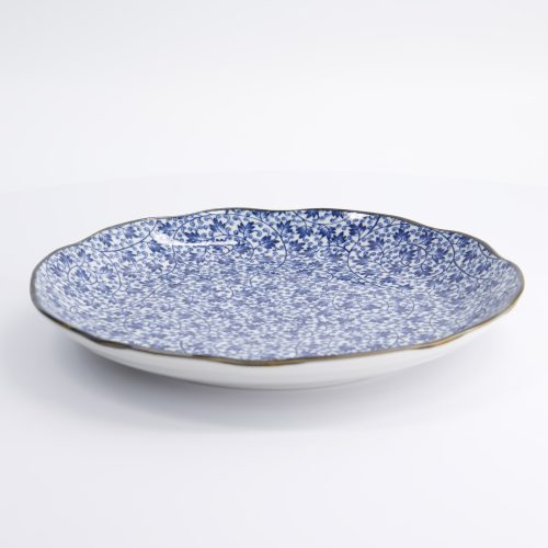 Tokyo Design Studio - Rond Bord - Hana - Blauw - 25,5x3,5cm - Karakusa