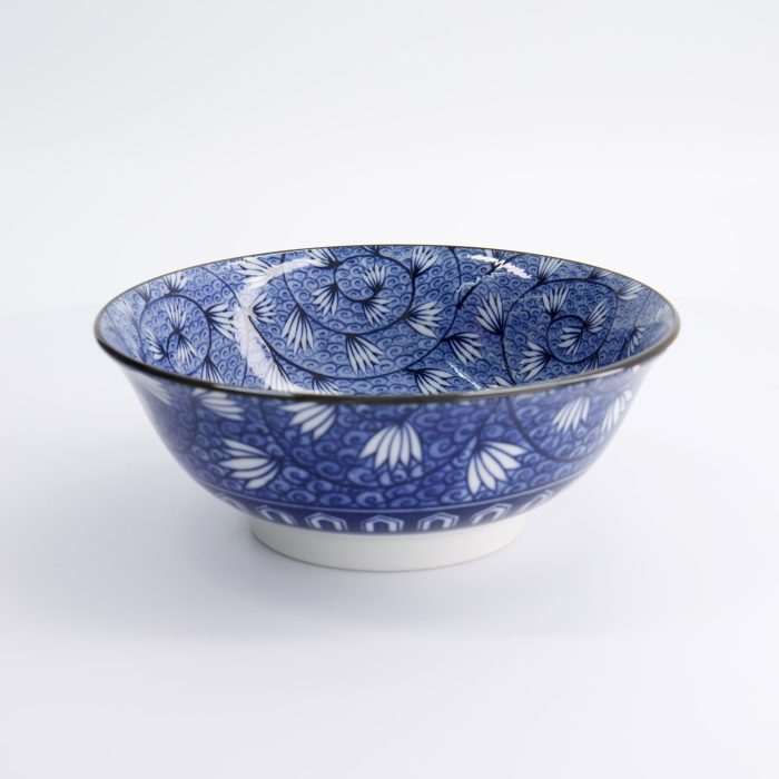 Tokyo Design Studio - Gemengde Kommen - Ramen - Hana - Blauw - 20.8x8cm - 1200ml - Tsuta Karakusa