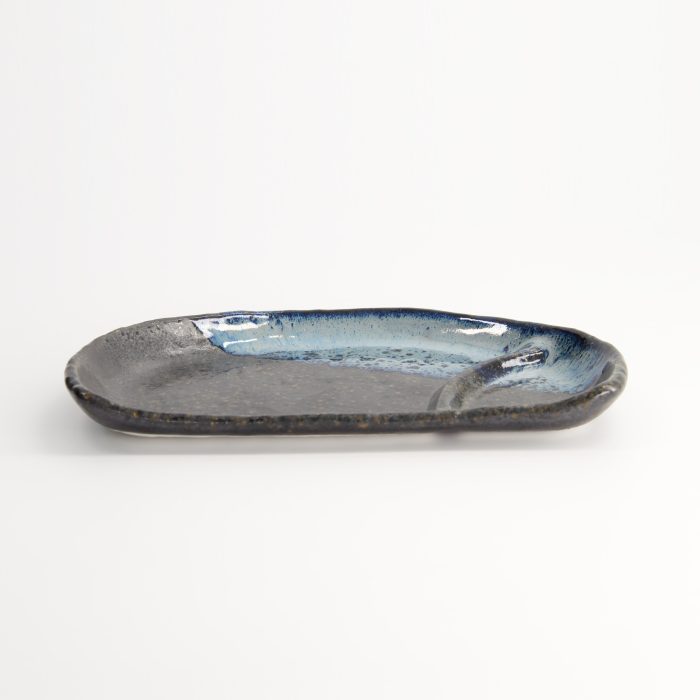 Tokyo Design Studio - Half Moon - Ontbijtbord - Zwart/Blauw - 22,5x13x2,3 cm