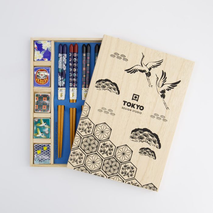 Tokyo Design Studio - Groot Bord - Chopstick - Giftset/10 - Japan - In Houten Doos