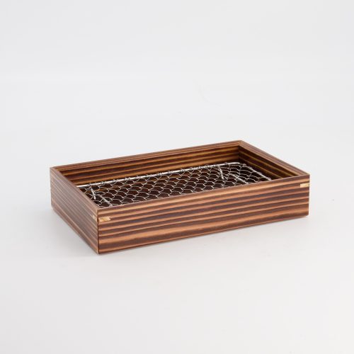 Houten Tempura Presentatie met Net - 20x12,4x4 cm