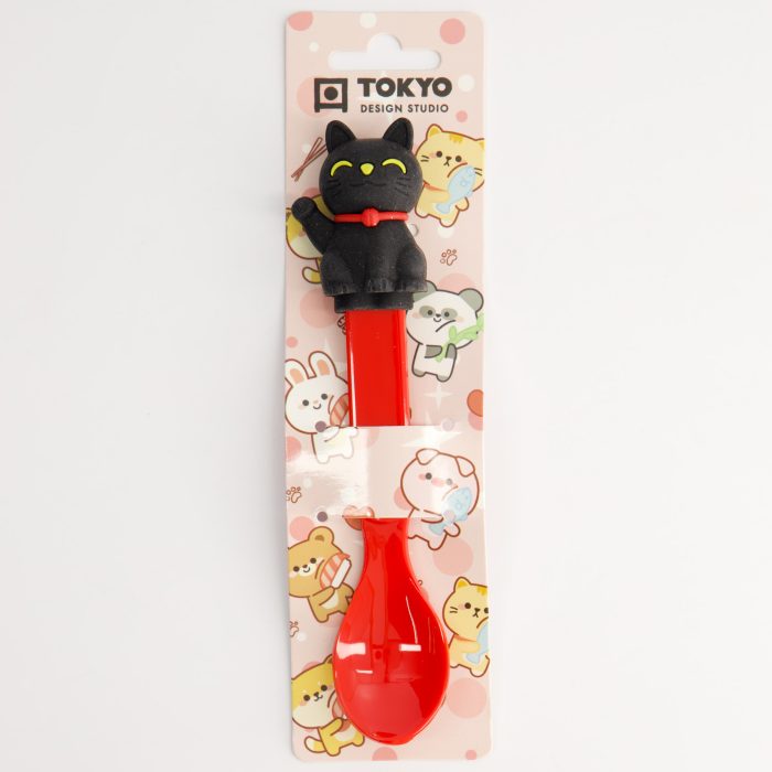 Kinderlöffel Katze - Schwarz - 16,5 cm