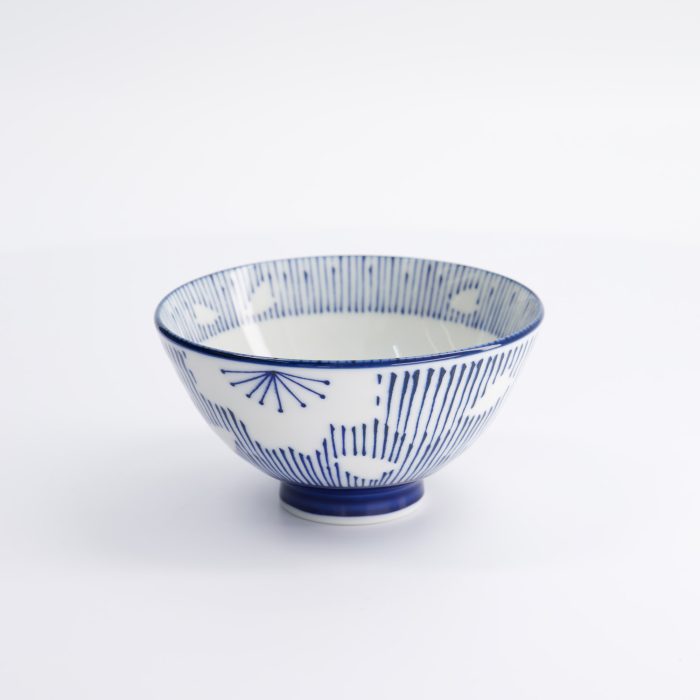 Tokyo Design Studio - Sakura - Streep Rijstkom - 12,5x6,5cm - 350ml - Blauw