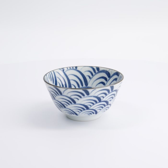 Tokyo Design Studio - Natsu Nami - Rijstkom - Blauw/Wit - 12x6.4cm