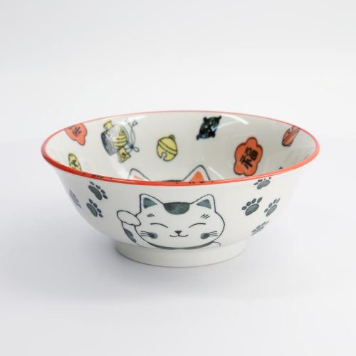 Tokyo Design Studio - Kawaii - Lucky Cat - Neko Ramen Kom - Rood - 20.8x8cm - 1000ml