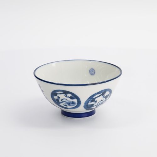 Tokyo Design Studio - Kawaii - Rijstkom - 11.3x5.8cm - 300ml - Kom Daruma - Blauw en Wit