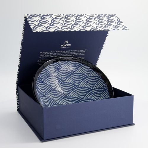 Tokyo Design Studio - Aisai Seigaiha - Ramen Kom - Blauw - 25,2x7,7cm - 1400ml