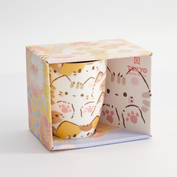 Tokyo Design Studio - Kawaii - Mok met Geschenkdoos - Kat - Roze - 8.5x10.2cm - 380ml