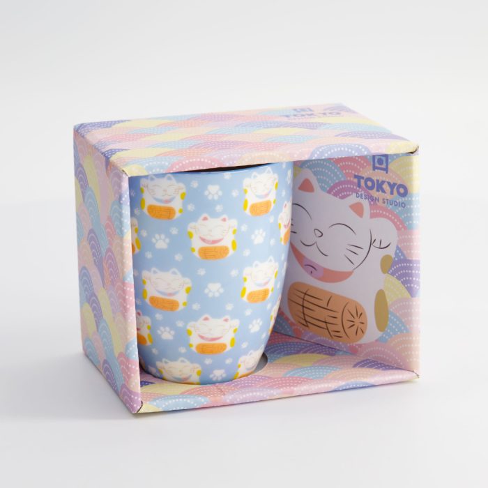 Tokyo Design Studio - Kawaii - Mok met Cadeaubox - Blauw - 8.5x10.2cm - 380ml