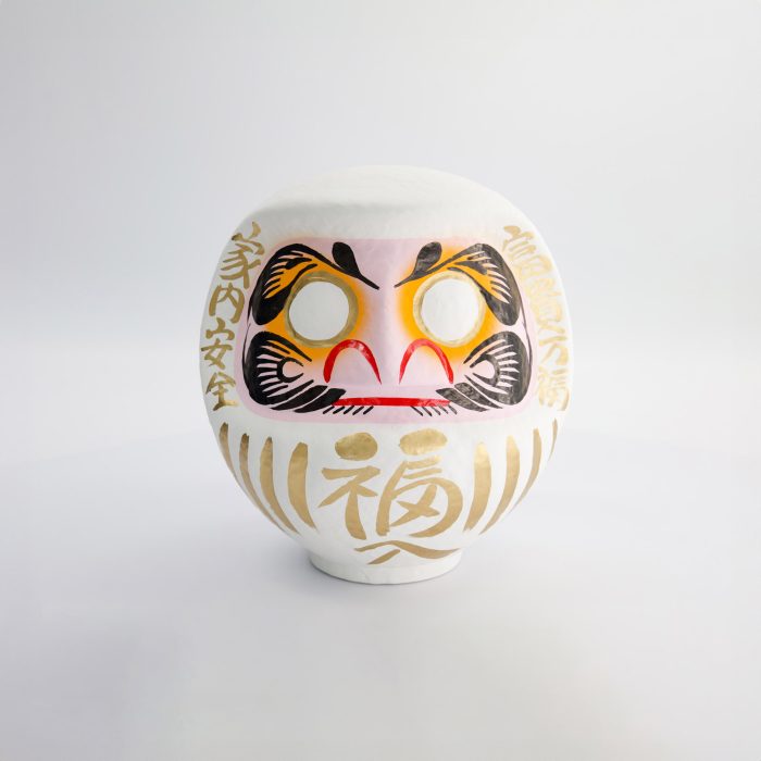 Witte Daruma pop - 9 cm